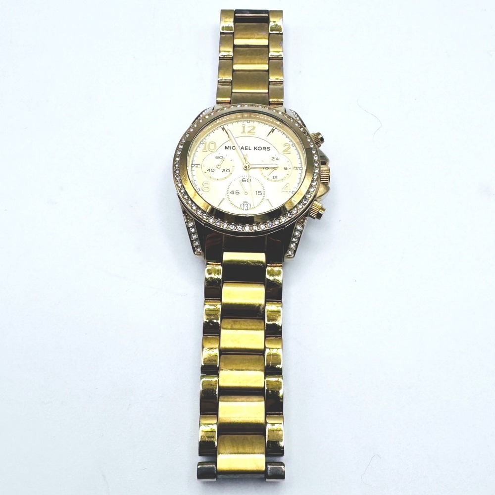 Michael Kors MK5166 Golden Runway Chronograph‎ Crystal Bezel Large Women's Watch